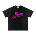 Snow Washed Oversized Cotton T-Shirt