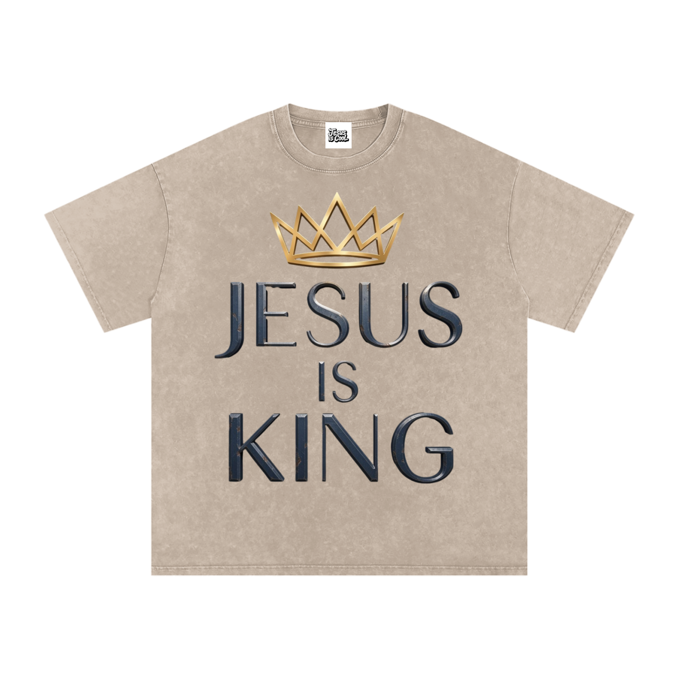 Snow Washed Oversized Cotton T-Shirt