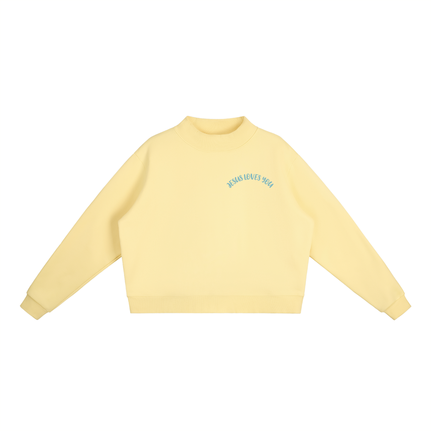 Essential Fleece Mock-Neck Crew Sweatshirt
