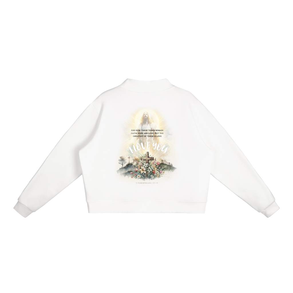 Essential Fleece Mock-Neck Crew Sweatshirt