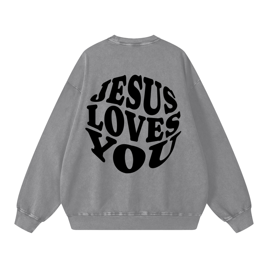 Snow Washed Oversized Sweatshirt