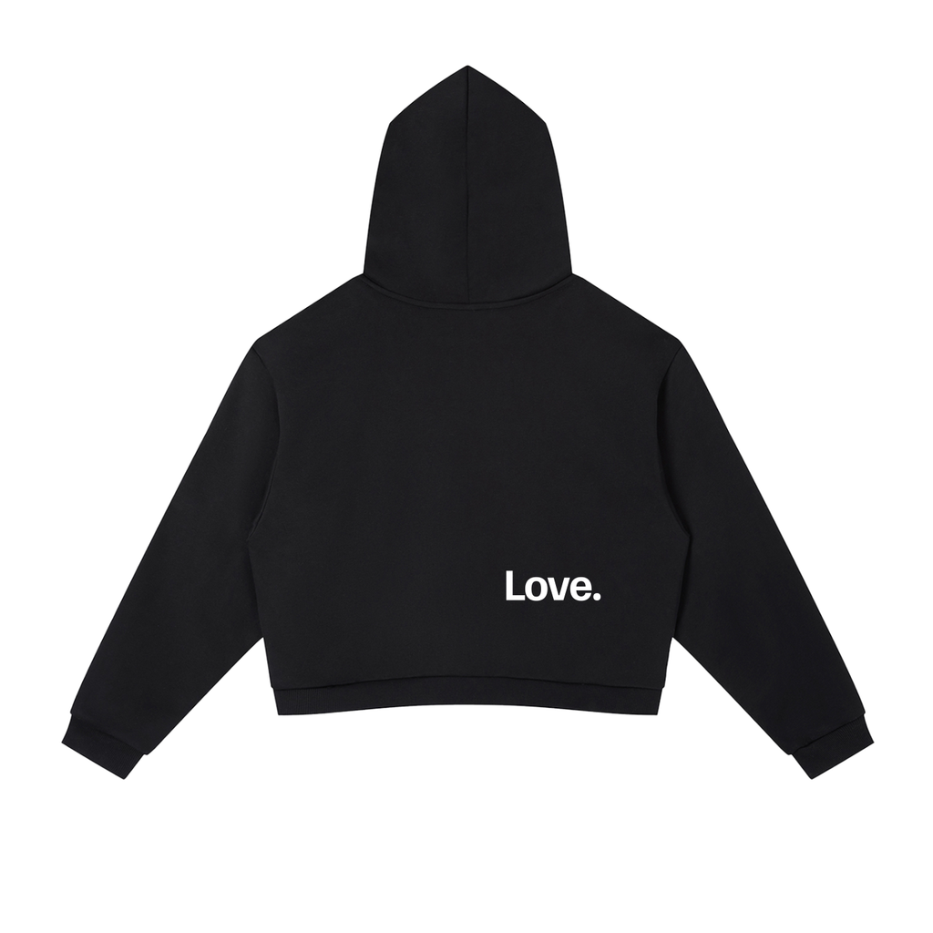 Contrast Side Stripe Cropped Hoodie