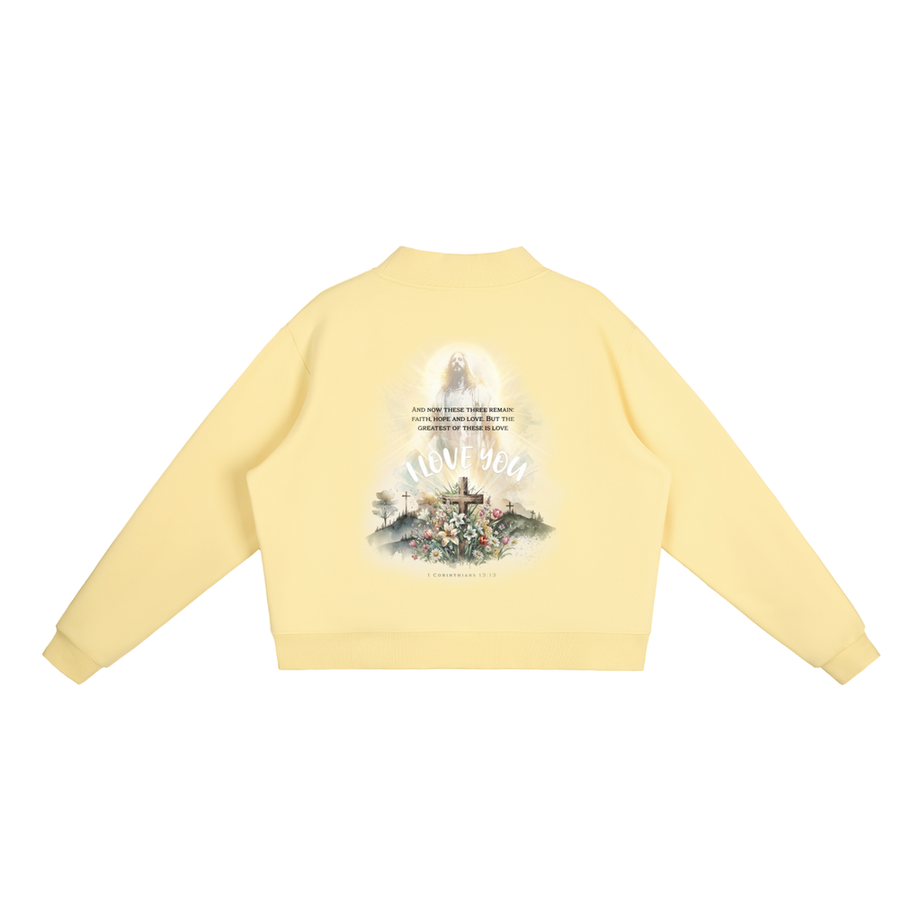 Essential Fleece Mock-Neck Crew Sweatshirt