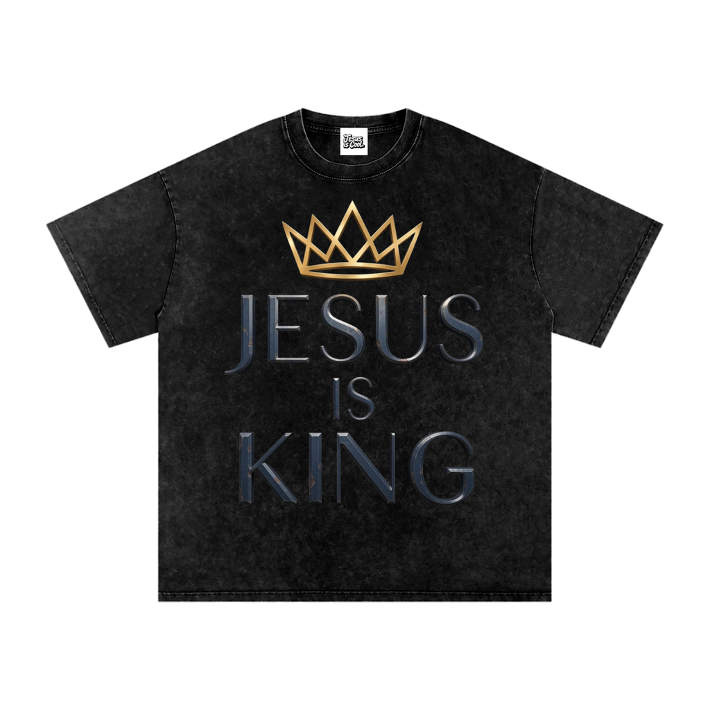 Snow Washed Oversized Cotton T-Shirt